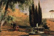 Carl Blechen Park Terrace at Villa d-Este oil painting reproduction